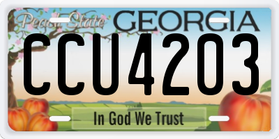 GA license plate CCU4203