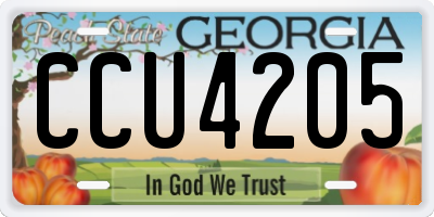 GA license plate CCU4205
