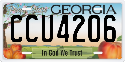GA license plate CCU4206