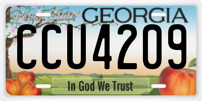GA license plate CCU4209