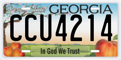 GA license plate CCU4214