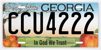 GA license plate CCU4222