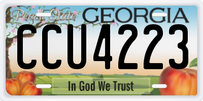 GA license plate CCU4223