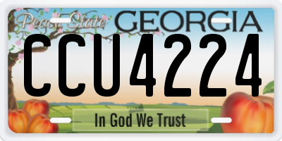 GA license plate CCU4224