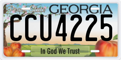 GA license plate CCU4225