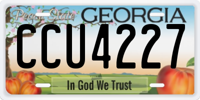 GA license plate CCU4227