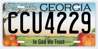 GA license plate CCU4229