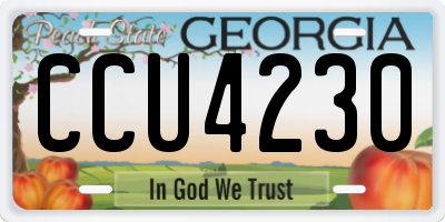 GA license plate CCU4230