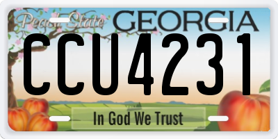 GA license plate CCU4231