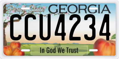 GA license plate CCU4234