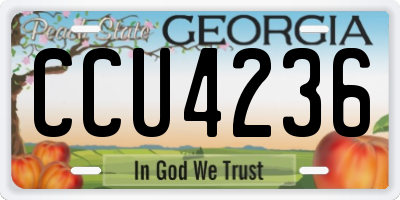 GA license plate CCU4236