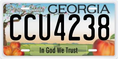 GA license plate CCU4238