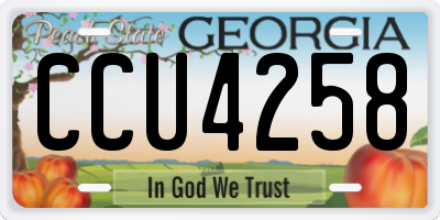 GA license plate CCU4258