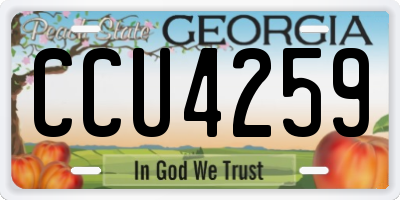GA license plate CCU4259