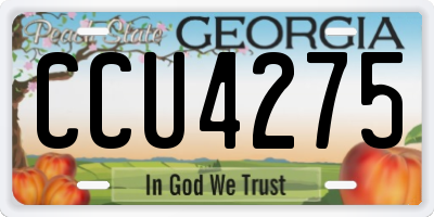 GA license plate CCU4275