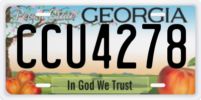 GA license plate CCU4278