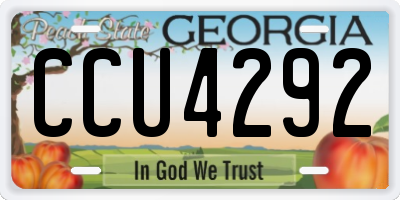 GA license plate CCU4292