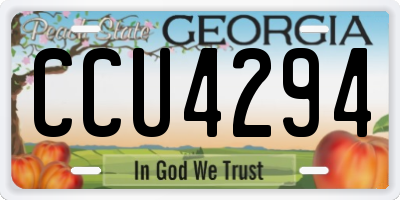 GA license plate CCU4294