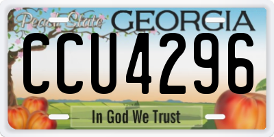 GA license plate CCU4296