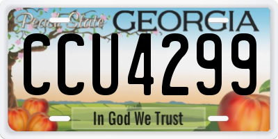 GA license plate CCU4299