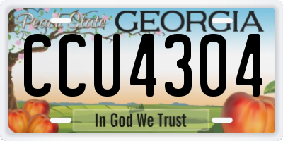 GA license plate CCU4304