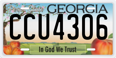 GA license plate CCU4306
