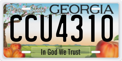 GA license plate CCU4310