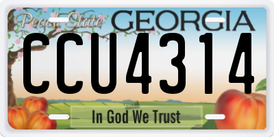GA license plate CCU4314