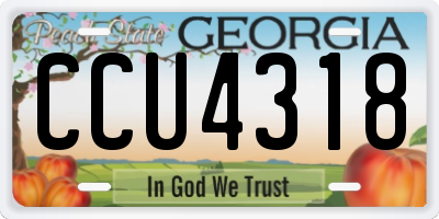 GA license plate CCU4318