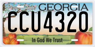 GA license plate CCU4320