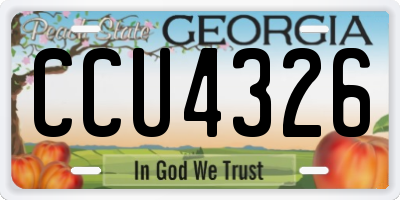 GA license plate CCU4326