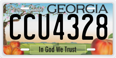 GA license plate CCU4328