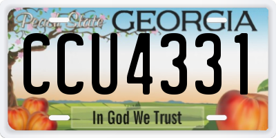 GA license plate CCU4331