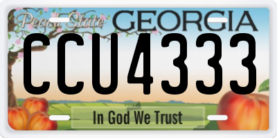 GA license plate CCU4333