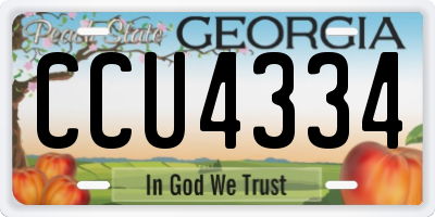GA license plate CCU4334