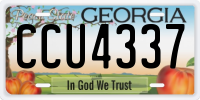 GA license plate CCU4337