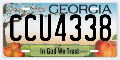 GA license plate CCU4338