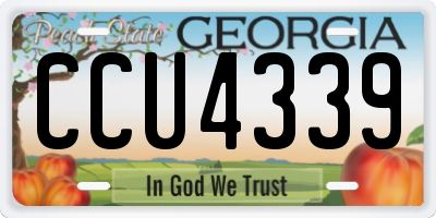 GA license plate CCU4339