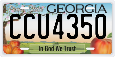 GA license plate CCU4350