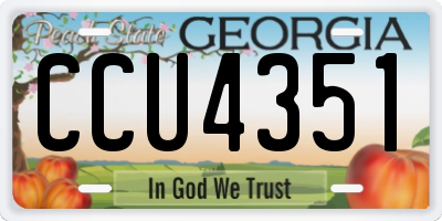 GA license plate CCU4351