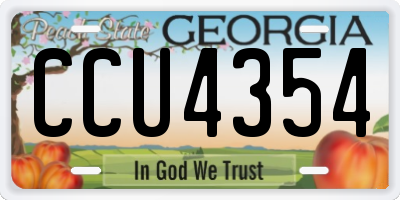 GA license plate CCU4354