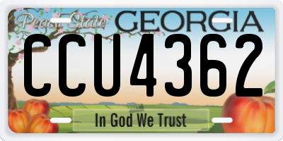GA license plate CCU4362