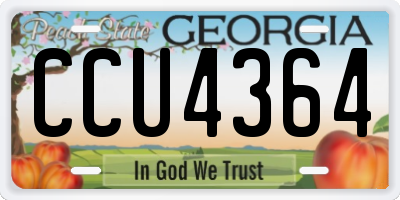 GA license plate CCU4364