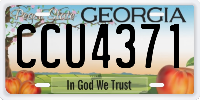 GA license plate CCU4371