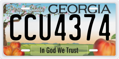 GA license plate CCU4374