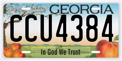 GA license plate CCU4384