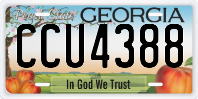 GA license plate CCU4388