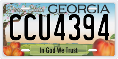 GA license plate CCU4394