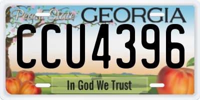 GA license plate CCU4396