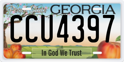 GA license plate CCU4397